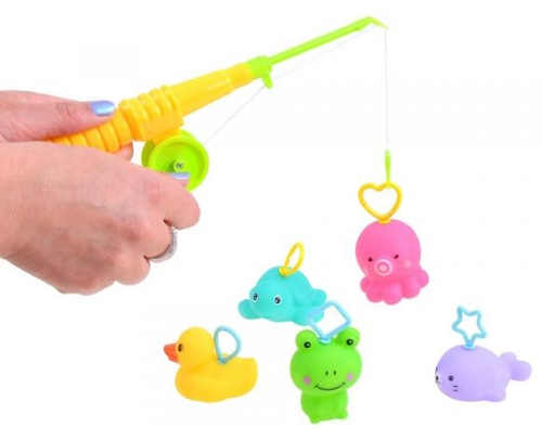 Dětská hračka do vany chytání gumových zvířátek