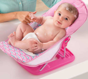 Růžová polohovací koupací sedačka Summer Infant