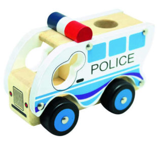 Dřevěné policejní autíčko pro nejmenší