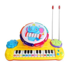 Dětský klavír s bubnem a paličkami