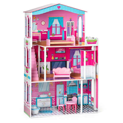 dřevěný patrový domeček pro Barbie